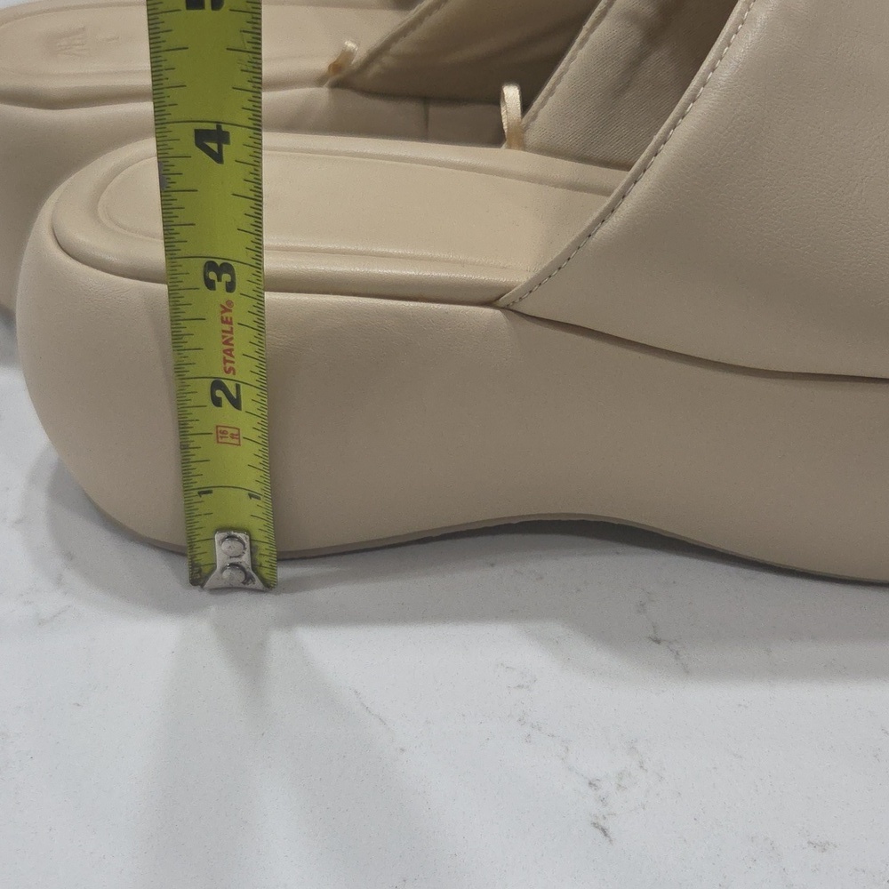 Zara Cream Platform Sandals Sz41 Will Fit Sz 10 Gentle Used - Picture 3 of 8